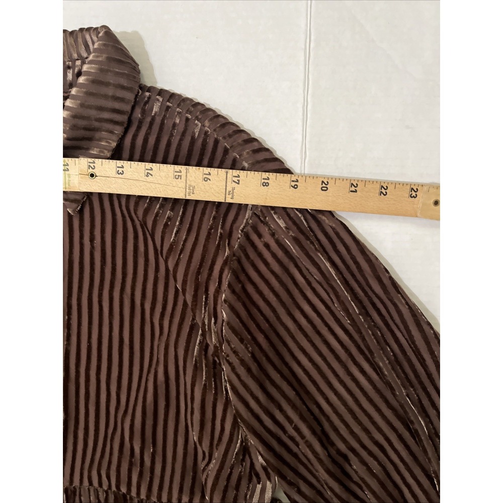 Anthropologie Maeve The Bettina Tiered Shirt Dress Mini Corduroy Edition Brown L - Picture 5 of 13
